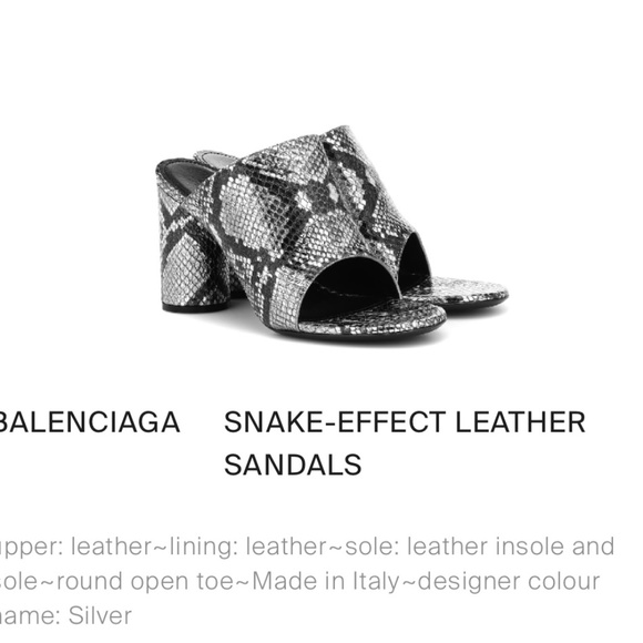 Balenciaga Snake-effect Leather Sandals - Picture 4 of 4